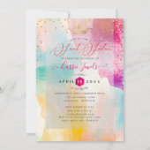 Invitation Aquarelle brosse Sweet sixteen (Dos)
