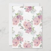 Invitation Aquarelle Brousse Bourgogne Baby shower Floral (Dos)