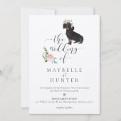 Invitation Aquarelle Brown Dachshund Animal Rose rose (Devant)