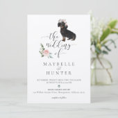 Invitation Aquarelle Brown Dachshund Animal Rose rose (Debout devant)