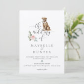 Invitation Aquarelle Brown Labrador Chien et rose florale Ros (Debout devant)