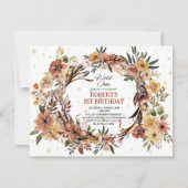 Invitation Aquarelle Brown Wild One Jungle Safari Anniversair (Devant)