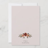 Invitation Aquarelle brûlé Mariage de fleurs d'orange (Dos)