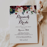 Invitation Aquarelle Brunch d'automne avec douche de mariée<br><div class="desc">Ce brunch cascade avec invitation à la douche d'épouse est parfait pour un wedding shower simple. Le design est composé d'une aquarelle artistique peinte à la main bleu marine,  bordeaux,  rouge,  roses roux et pivoines avec d'élégants feuilles verts,  inspirant la beauté idyllique colorée de l'automne.</div>