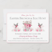 Invitation Aquarelle Brunch de Pâques Chasse aux oeufs Invita (Devant)