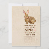 Invitation Aquarelle Brunch de Pâques et chasse aux oeufs (Devant)