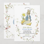 Invitation Aquarelle Brunch de Pâques et chasse aux oeufs Pet (Devant / Derrière)