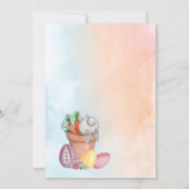 Invitation Aquarelle Brunch de Pâques et lapin de chasse aux  (Dos)