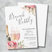 Invitation Aquarelle Brunch Et Fête des mariées Florale Bubbl