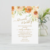 Invitation Aquarelle Brunch Floral Et Fête des mariées Bubbly (Debout devant)