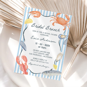 Invitation Aquarelle Brunch nuptial de fruits de mer