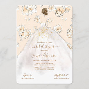 Invitation Aquarelle Brunette Bride Fête des mariées