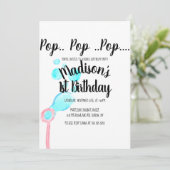 Invitation Aquarelle Bubble Wand Pop Pop Pop Anniversaire (Debout devant)