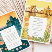 Invitation Aquarelle Budapest Hongrie Mariage