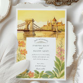 Invitation Aquarelle Budapest Hongrie Mariage