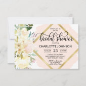 Invitation Aquarelle budgétaire Floral Blush Fête des mariées (Devant)