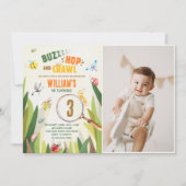Invitation Aquarelle Bug Insect Boy Photo d'anniversaire (Devant)