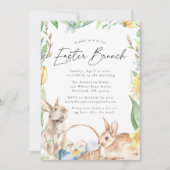 Invitation Aquarelle Bunnies Printemps Pâques Brunch (Devant)