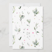 Invitation Aquarelle Bunny Baby Girl Baptism (Dos)