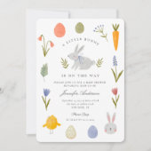 Invitation Aquarelle Bunny Flower Petit Bunny Baby shower (Devant)