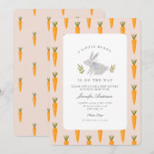 Invitation Aquarelle Bunny Flower Petit Bunny Baby shower (Devant / Derrière)