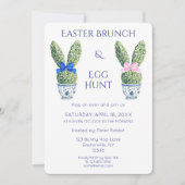 Invitation Aquarelle Bunny Pâques Brunch et chasse aux oeufs (Devant)