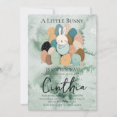 Invitation Aquarelle Bunny Pâques Pastel Baby shower aux oeuf (Devant)