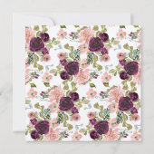 Invitation Aquarelle Burgundy Blush et Gold Floral (Dos)