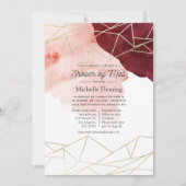 Invitation Aquarelle Burgundy Blush par courrier (Devant)