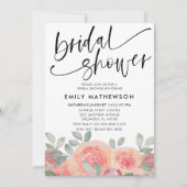 Invitation Aquarelle Burnt Orange Roses Fête des mariées (Devant)