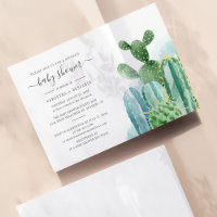 Aquarelle Cactus Baby shower Botanique Couples