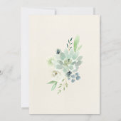 Invitation Aquarelle Cactus Baby shower neutre pour les femme (Dos)