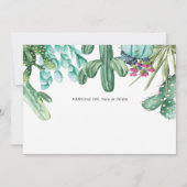 Invitation Aquarelle Cactus & Baby shower Succulent  (Dos)