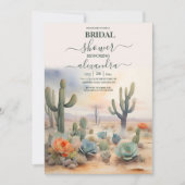 Invitation Aquarelle Cactus du désert Mexicain Shower de Mari (Devant)