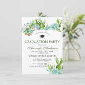 Invitation Aquarelle Cactus Eucalyptus (Debout devant)