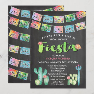 Invitation Aquarelle Cactus Fête des mariées mexicaine Fiesta