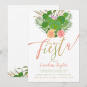 Invitation Aquarelle Cactus Fiesta Baby shower Floral (Devant / Derrière)