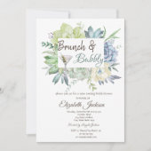 Invitation Aquarelle Cactus Martini Brunch & Bubbly (Devant)