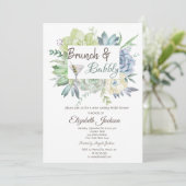 Invitation Aquarelle Cactus Martini Brunch & Bubbly (Debout devant)