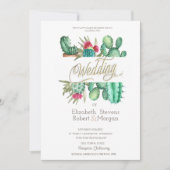 Invitation Aquarelle Cactus Points de Mariage (Devant)
