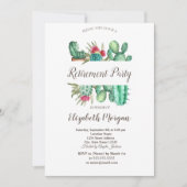 Invitation Aquarelle Cactus Points de Polka Retraite (Devant)