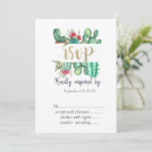 Invitation Aquarelle Cactus Pois RSVP (Debout devant)
