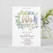 Invitation Aquarelle Cactus Succulentes Points 50ème (Debout devant)