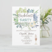 Invitation Aquarelle Cactus Succulentes Points Enterrement de (Debout devant)
