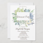 Invitation Aquarelle Cactus Succulentes Points Retraite (Devant)