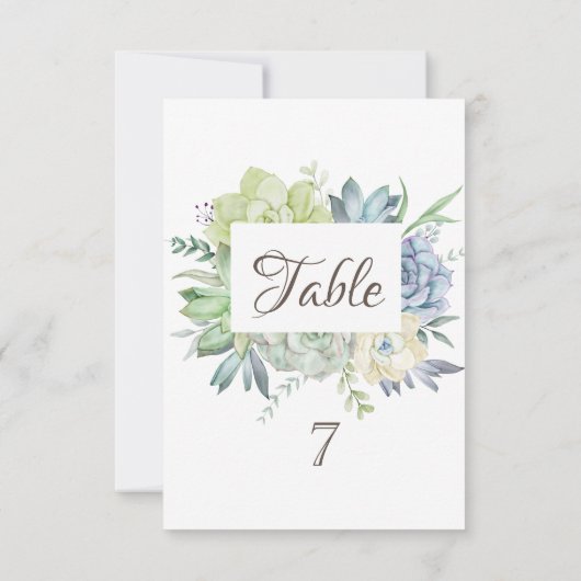 Invitation Aquarelle Cactus Succulents (Dos)
