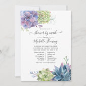 Invitation Aquarelle Cactus Succulents Baby shower par courri (Devant)