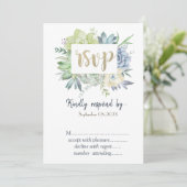 Invitation Aquarelle Cactus Succulents Pois RSVP (Debout devant)