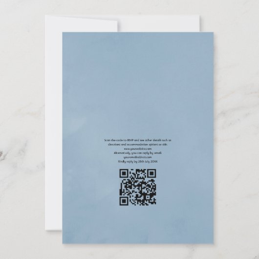 Invitation Aquarelle Cactus Succulents QR Code Mariage (Dos)
