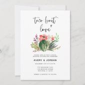 Invitation Aquarelle Cactus Taco Bout Love Mariage (Devant)